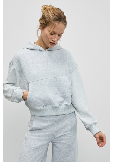 Grımelange Tansy Kadın Kolları Kumaşın Tersinden Yapılmış Kapüşonlu Relaxed Fit Grimelanj Sweatshirt Grimelanj