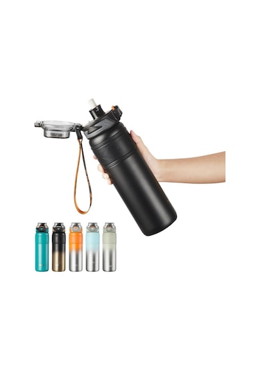 Tkk Çelik Termos Matara 900 ML Siyah