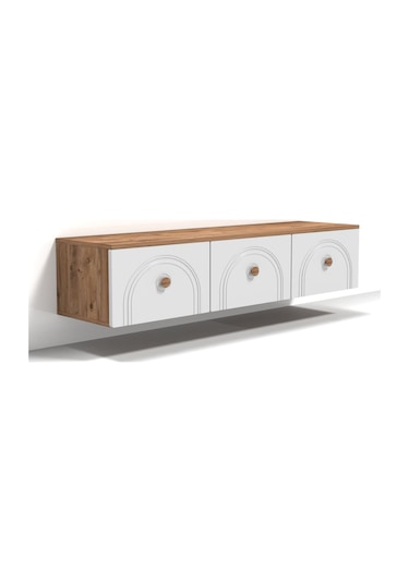 Bohem Tarz 135cm 3 Kapaklı Mdf Kapak Tv Ünitesi Ceviz