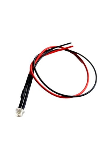 12v Mantar Led Kablolu 5 Adet 4.8mm Turuncu Şeffaf - 20 Cm