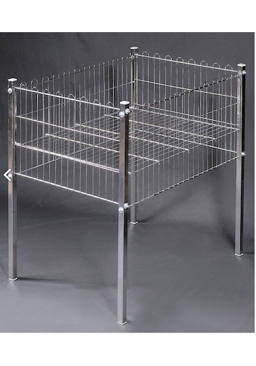 60x60 Cm Krom Profil Ayaklı Havuz Sepet - Market, Mağaza, Vitrin, Promosyon Havuz Sepeti Gri
