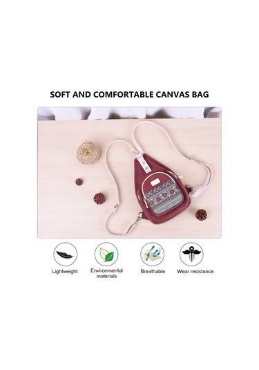 Mini Kadın Sling Çanta Göğüs Omuz Sırt Çantası Tuval Günlük Sırt Gri