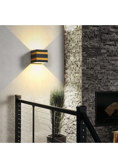 Padalink Siyah Ve Altın Ip65 Su Geçirmez Led Duvar Lambası - 6w Kruger Çip, 3-5m² Iç/dis Kullanım, 80+ Ra Isık Verimi Sıcak Beyaz