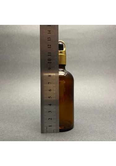 Amber Cam Damlalıklı Şişe Sepet Model Metalik Kapak  100 ML