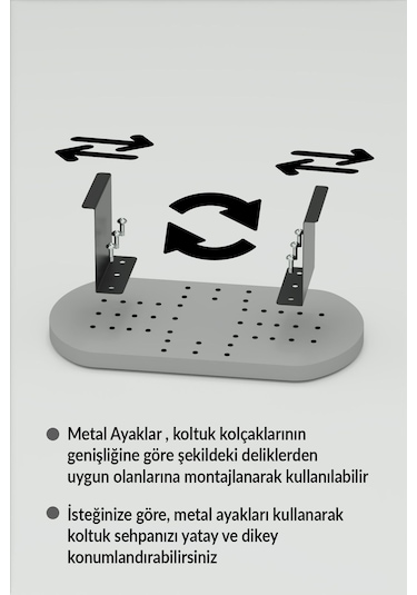 Zigon Sehpa Yan Sehpa Ayarlanabilir Tepsi Oval Dekoratif Modern Yatay Dikey Koltuk Sehpası Beyaz Beyaz