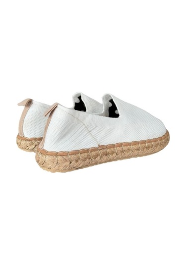 Unisex El Yapımı Triko Espadril Beyaz-beyaz Beyaz