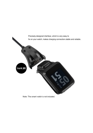 Konesam Tomtom Adventurer/golfer 2/runner 2-3/spark/spark 3 İçin Veri Transferli 1 Metre Siyah Şarj Kablosu