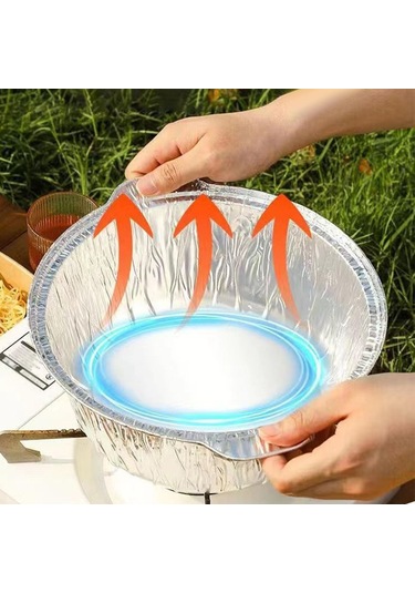 Suntek Pişirme Pot Pasta Tava Gıda Konteyneri Teneke Folyo Pot Gümüş