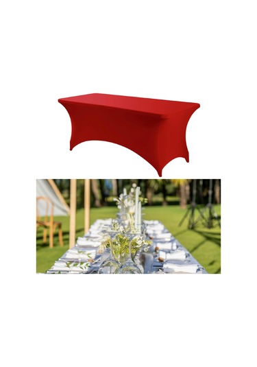 Homyl Katlanır Masa Için Örtüsü Spandex Satıcı Düğün Doğum Günü Kırmızı