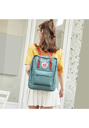 Ranyeek Erkek Kadın Çift Askılı Çanta - Mavi 16l - Vinyl Kaplama - Fermuar Kapanma - 2 Cep 1 Kayar, 1 Dışarıda Çok Renkli