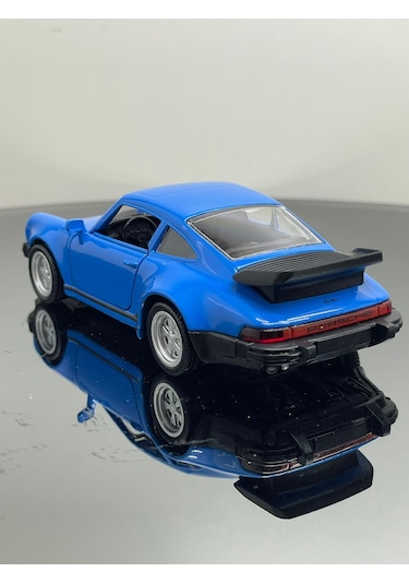 Porsche 911 Turbo 3.3 1:32 Ölçek Metal Çek Bırak Model Araba 12 Cm - Mavi