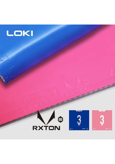 Pembe Lokı Rxton 3 Mavi Pembe Masa Tenisi Kauçuk Sivilce-güçlü Elastik Sünger İle Yapışkan Ping Pong Kauçuk Pembe