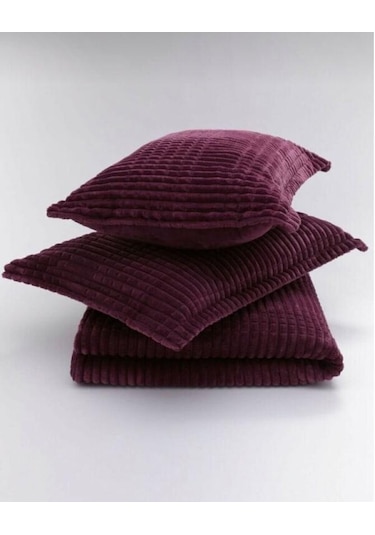 Merinos Modern Line 3 Parça Çift Kişilik Battaniye Seti Kutulu 220x240 Cherry Vişne