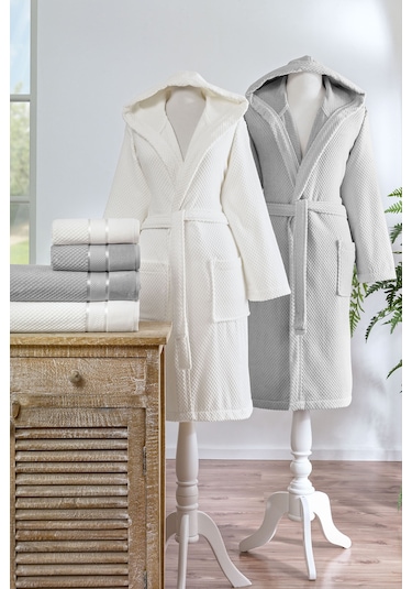 Özdilek Bright Kadife Aile Seti Gri/krem Gri - Krem