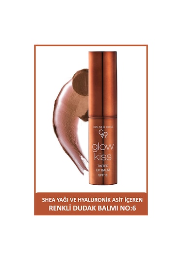 Golden Rose Glow Kiss Tinted Shea Yağı Hyaluronik Asit Ve Vitamin E İçeren Renkli Dudak Balmı 06 Choco Cake Golden Rose Glow Kiss Tinted Shea Yağı Hyaluronik Asit Ve Vitamin E İçeren Renkli Dudak Balmı 06 Choco Cake