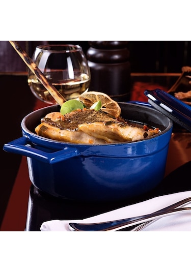 Lava Döküm Yuvarlak Tencere. Folk Çap(Ø)22cm.