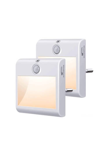 Vkemall 2 Adet Led Hareket Sensörlü Gece Lambası - Koridor, Merdiven Ve Zemin Işığı - Otomatik Tetiklemeli, Göz Korumalı Ve Enerji Tasarruflu Avrupa Standartı Beyaz