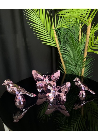 Zenith Dekoratif Kelebek Ve Kuş Pembe