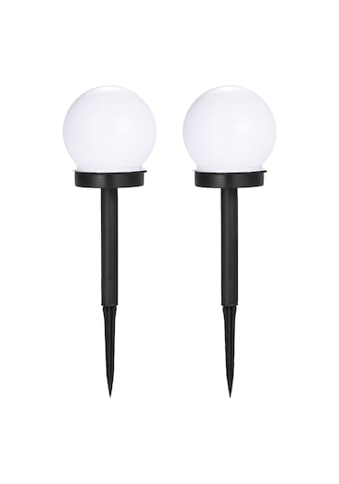 Geeksen Otomatik Açılıp Kapanan Led Güneş Enerjili Bahçe Ve Çim Aydınlatma Lambası, Soğuk Beyaz Işık, 2'li Paket