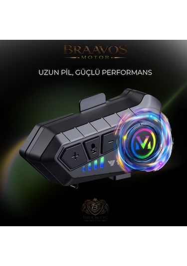 Y10 Kask Kulaklık Interkom Rgb Işıklı Motosiklet İnterkomu