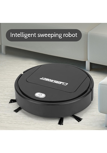 Shineyee Siyah 3'lü İşlevli Zeka Robot Süpürge - Güçlü Emme, Yumuşak Temizleme, Yatak Ve Koltuk Altı Erişimi İle Ev Temizliği Kolaylaştırır Siyah