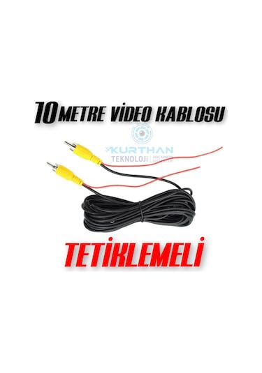 10 Metre Araç Kamerası Video Kablosu Tetiklemeli Rca Soket