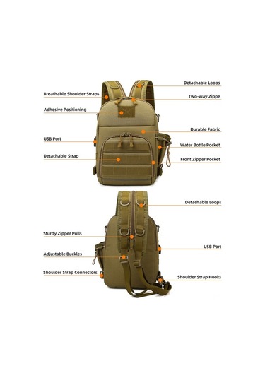 Createtech Sırt Çantası Şarjlı Seyahat Outdoor Kahverengi Hafif - Qy Kahverengi