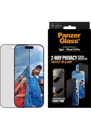 Panzerglass Privacy Screen Protector W Black Frame Apple Uyumlu iPhone 17 16 Pro Ultra wide Fit F