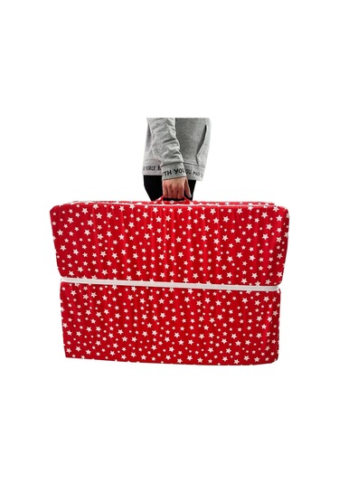 Vip Katlanır Yer Yatağı 8 Cm Kalın Sünger Yatak 80x180x8 Cm-kırmızı Yıldız