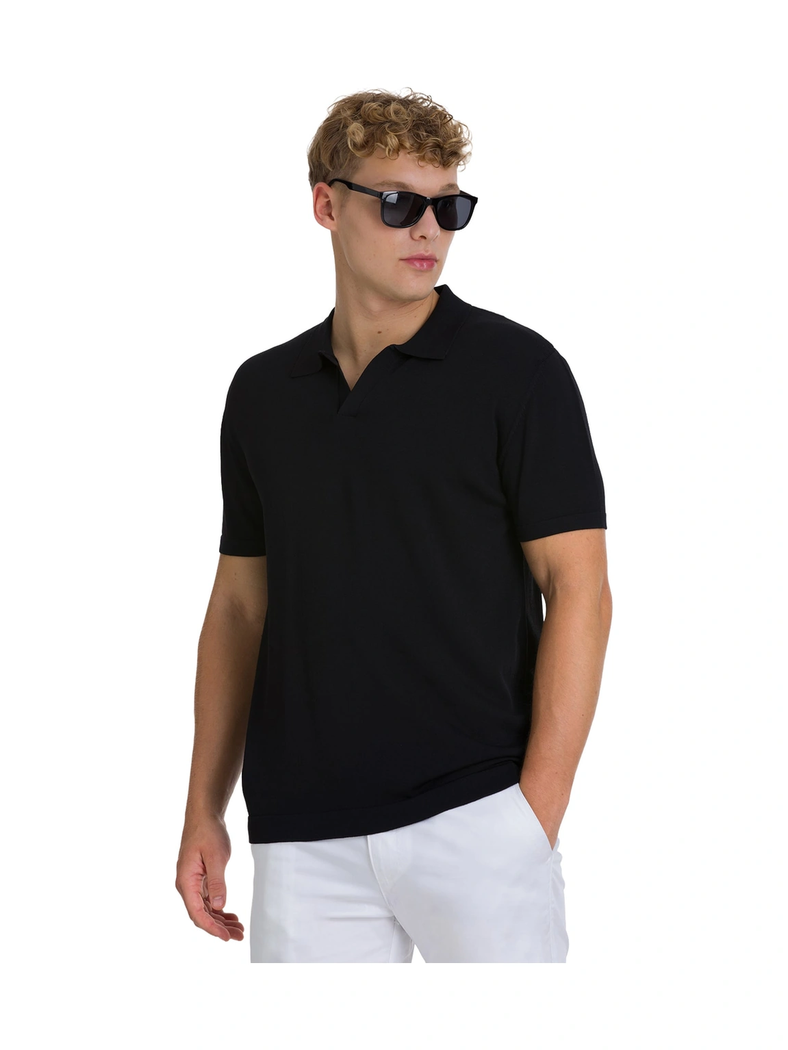 Hatemoğlu Siyah Regular Fit Polo Yaka Rayon Tişört 34640 347711