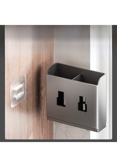 Yifomall Duvar Tipi Mutfak Çubuk/kaşık/çatal Saklama Kutusu - Su Çıkarma Özelliği - Delik Açmadan Monte Edilebilir Beyaz Çift Kap Diğer