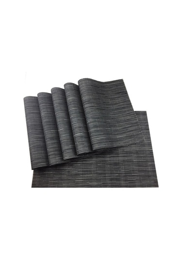 Siyah Jankng 6 Adet Siyah Yıkanabilir Masa Paspasları Vinil Pvc İçecek Yerleştirme Kaymaz Yalıtım Placemat Yemek Odası Dekor Masa Paspasları Siyah