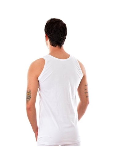 Tutku 0101 Pamuklu Klasik Erkek Atlet 6'lı Paket -Beyaz