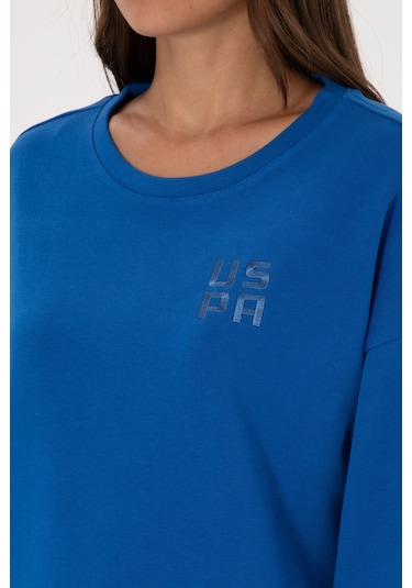 U.S. Polo Assn. Kadın Koyu Mavi Bisiklet Yaka Basic Sweatshırt 50313565-VR032