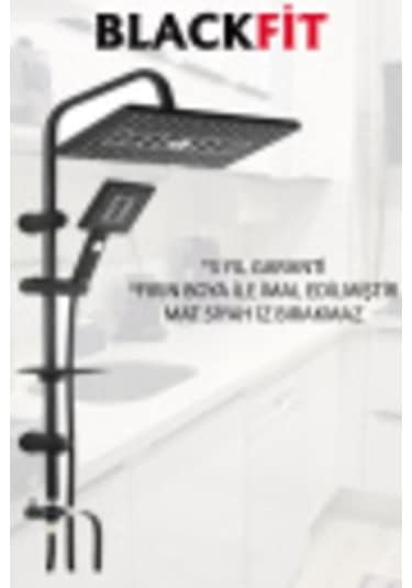 Siyah Robot Yağmurlama Tepe Duş Seti Tasarruflu Duş Başlığı Banyo Lavabo Siyah