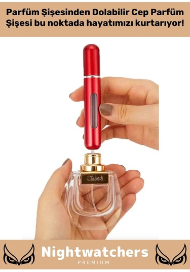 Özel Parfüm Şişesinden Doldurulabilir Taşınabilir Çanta İçi Mini Cep Parfüm Şişesi 5 Ml X 2 Adet