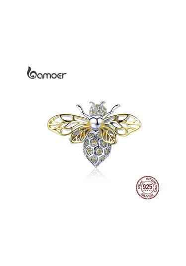 Bamoer Otantik 925 Ayar Gümüş Kristal Arı Boncuk Charms Orijinal Takılar İçin Uygun
