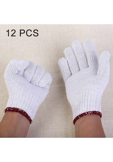 Sones 12 Çift İşçi Malzemeleri Nefes Alabilen Aşınmaya Dayanıklı Koruma Pamuklu İplik Eldiven