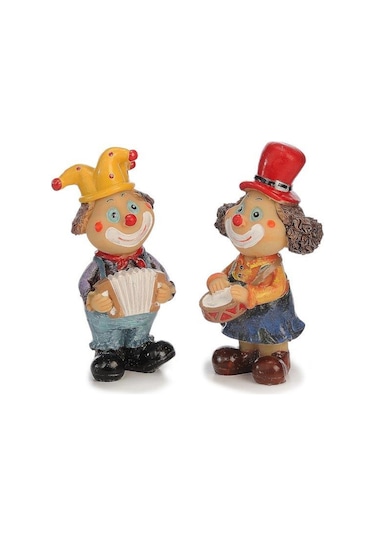 Lüks 6 Lı Polyester Palyaço Biblo Seti Dekoratif Obje Ev Ofis Hediyesi Vitrin Konsol Süsü Set 6