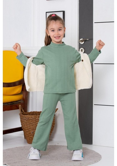 Bayramlık 3 Parça Yelekli Alt Üst Takım Yeşil