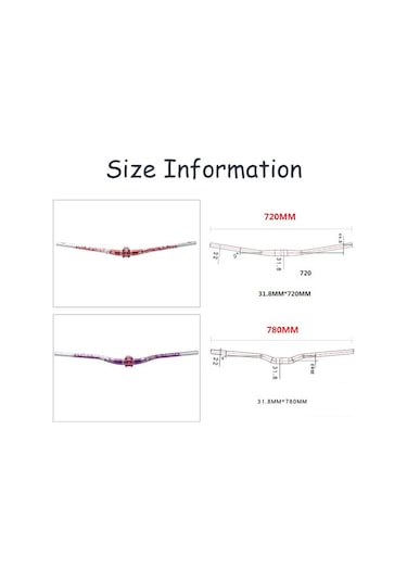 Suntek Alüminyum Yokuş Aşağı Dağ Bisikleti Gidon 31 Mavi-780mm Mavi 780mm Çok Renkli