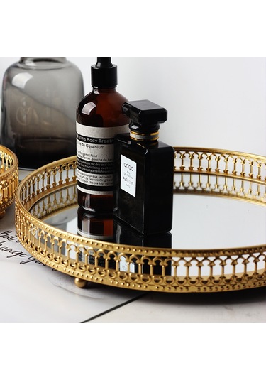 Shineyee Nordik Modern Desenli Altın Büyük Boy Demir Gümüşlük, Ev Dekorasyonu Ve Çeşitli Eşyaları Saklamak İçin Pratik Organizer