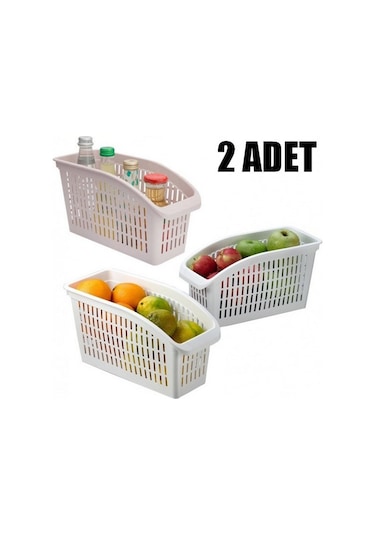 Gondol Buzdolabı İçi Düzenleyici Sepet 2 Adet + Mutfak Düzenleyic