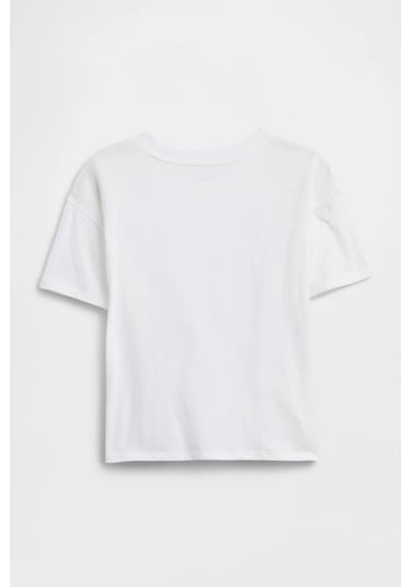 Gap Kız Çocuk Oversized Grafik Baskılı Beyaz T-shirt-15295