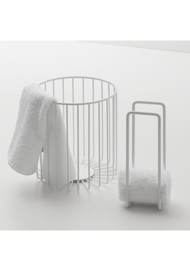 Çamaşır/havlu Sepeti, Tel - Mat Beyaz Mat Beyaz