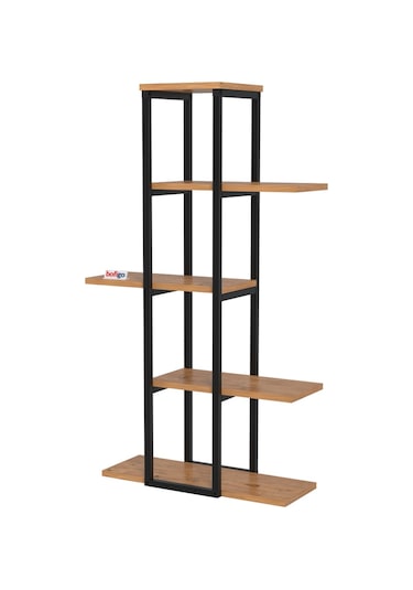 Bofigo 5 Raflı Çiçeklik Rafı Saksılık Standı Dekoratif Aksesuar Rafı Saksılık Papatya Çam Çam