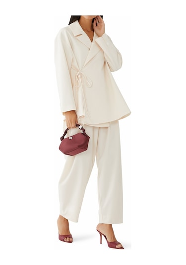 Palmer Harding Şık Wrap Kesim Blazer Crema