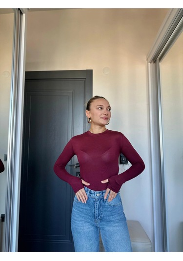 Keymoda Kadın Body Bordo Bordo