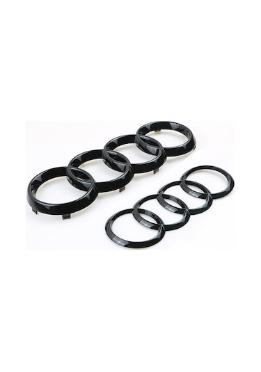 Audi Parlak Siyah Logo Halkası Ön Ve Arka 273mm 192mm A1 A3 A4 A5