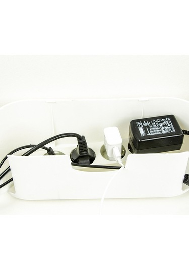 Siyah Kablo Düzenleyici Çoklu Priz Kutusu Kablo Organizer Siyah